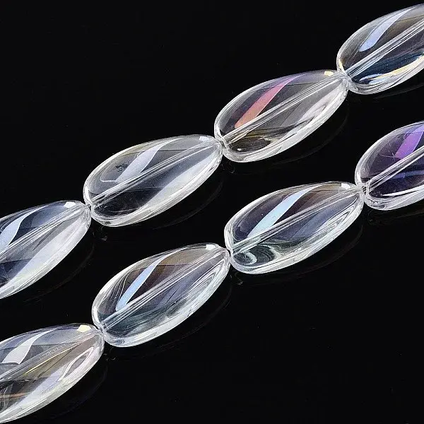 Electroplate Transparent Glass Beads Strands
