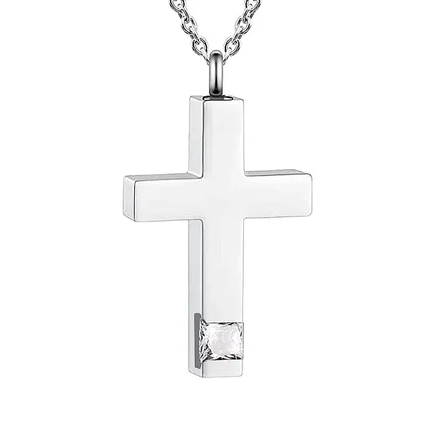 Cross Urn Ashes Pendant Necklace