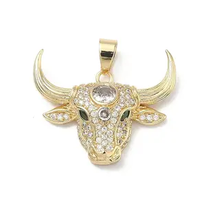 Brass Micro Pave Cubic Zirconia Pendants