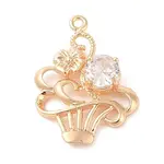 Brass Inlay Clear Glass Pendants