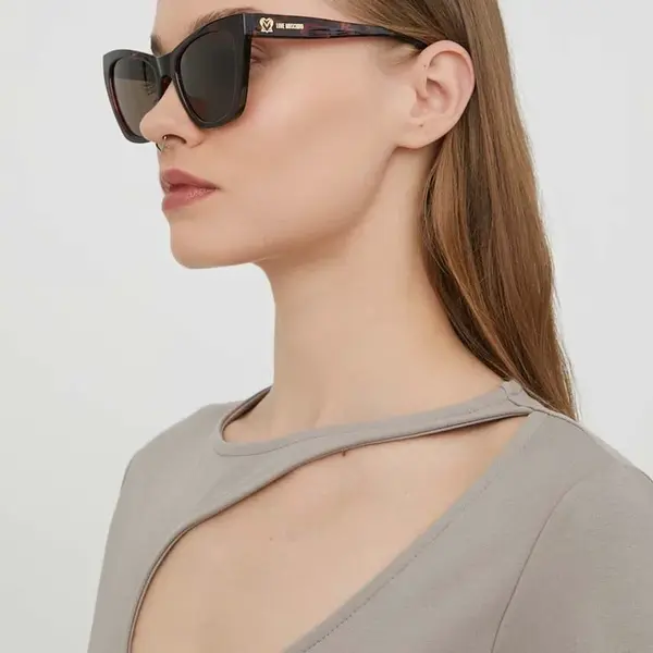 Sluneční brýle Love Moschino dámské, hnědá barva, MOL070/S