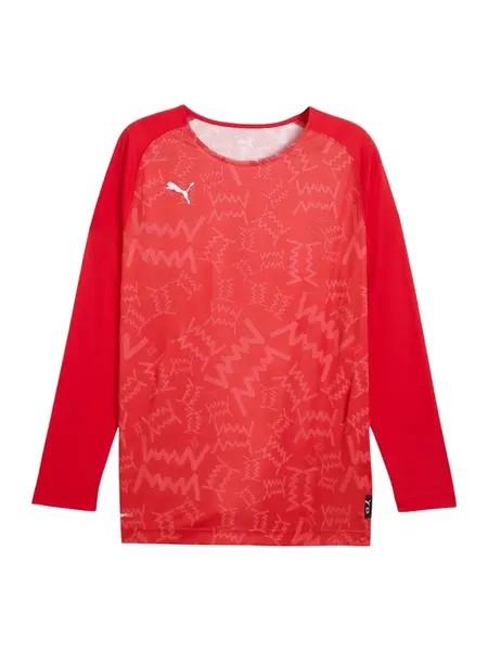 PUMA Funkčné tričko 'Teamjaws'  červená / melónová / čierna / biela