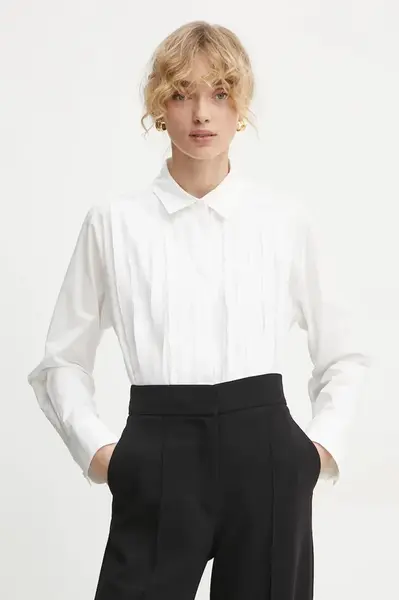 Bavlněná košile Bruuns Bazaar béžová barva, regular, s klasickým límcem, BBW4202