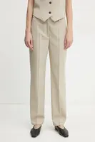 Kalhoty By Malene Birger IGDA dámské, béžová barva, střih cigarette, high waist, 103121