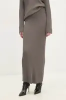 Sukně Answear.LAB hnědá barva, maxi, pouzdrová