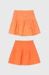Dětská bavlněná sukně zippy 2-pack oranžová barva, mini