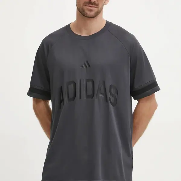 Tričko adidas US Sports šedá barva, s potiskem, JD8097