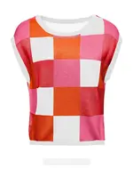 Imily Bela Sveter  oranžová / ružová / červená / biela