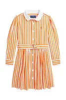 Dětské bavlněné šaty Polo Ralph Lauren oranžová barva, mini, 312957443002