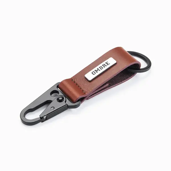 Ombre Men's key ring with snap hook - black