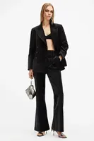Bavlněné kalhoty AllSaints SEVENH černá barva, zvony, high waist, W027QB