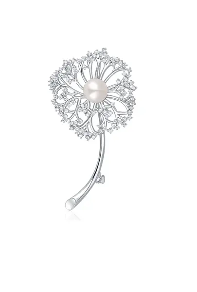 JwL Luxury Pearls Překrásná brož s perlou 2v1 Pampeliška JL0664