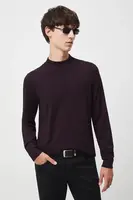 Svetr Medicine pánský, fialová barva, lehký, s pologolfem