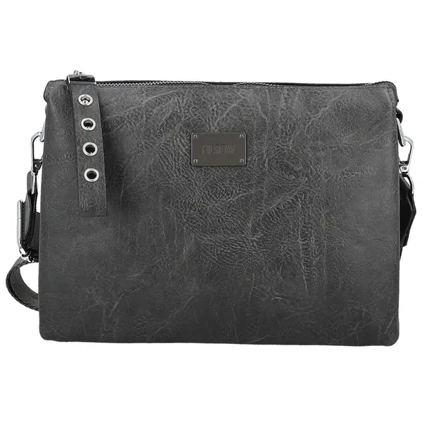 Stylová dámská koženková crossbody kabelka Angie, tmavě šedá