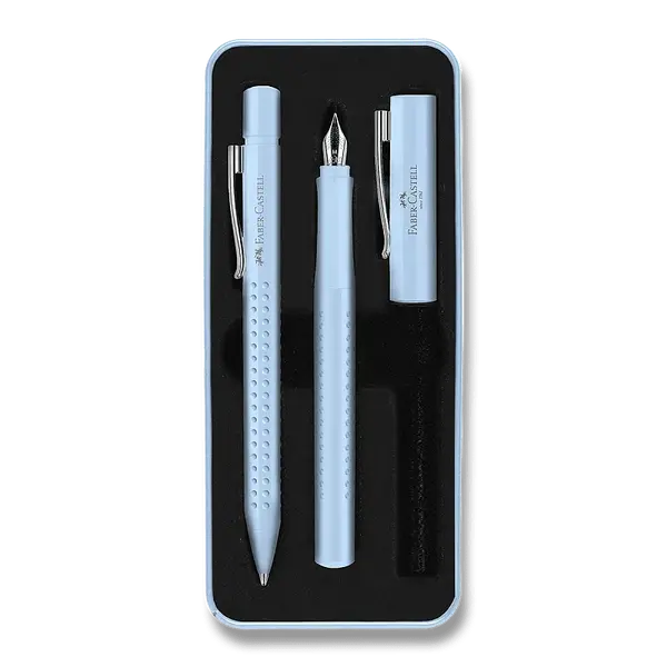 Faber-Castell Grip 2010 Sky Blue sada plnicí pero a kuličkové pero