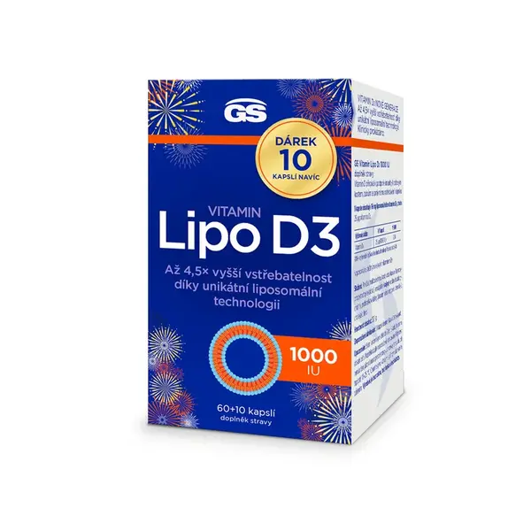 GS Vitamin Lipo D3 1000 IU 60+10 kapslí dárek