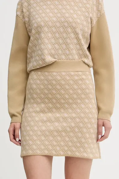 Sukně s příměsí vlny Guess AUBREY