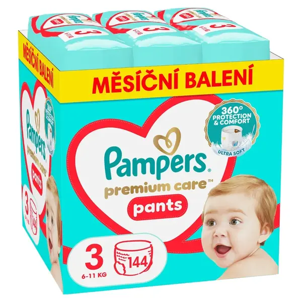 Pampers Premium Care Pants 3 plenkové kalhotky 6-11kg 144ks