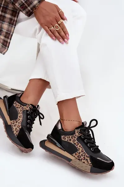 Kožené dámske tenisky na platforme Panterka Artiker