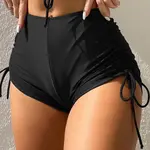 69986 Dewberry Bikini Bottom with Ruched Details-BLACK