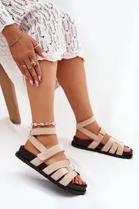 Boto Eko Semišové Sandály Dámské S Třásněmi Béžové Valpera