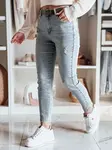 Spodnie damskie jeansowe slim fit z paskiem MIXFELL niebieskie Dstreet