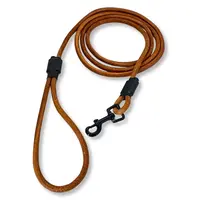 PafDog Kožené kulaté klasické vodítko 8mm, hnědé PAF-626