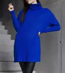 Gemre Long Blue Soft Turtleneck Sweater Kali