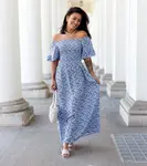 Gemre Blue floral maxi dress Marcello