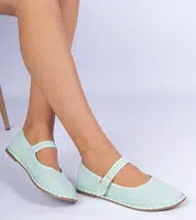 Gemre Green women's ballet flats with a strap Meremi