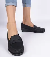 Gemre Black women's wedge loafers Zorani