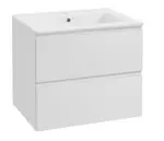 kielle Oudee - Skříňka včetně umyvadla, 60x55x46 cm, 2 zásuvky, lesklá bílá 50002S60