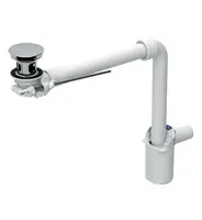 Geberit Příslušenství - Úsporný sifon pro umyvadla s přepadem, výpusť s táhlem, chrom 152.072.21.1