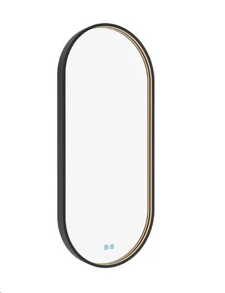 Nimco Zrcadla - Zrcadlo s LED osvětlením, 50x100 cm, dotykový senzor, černá ZPC 32004LVX-90