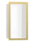 Hansgrohe XtraStoris Individual - Výklenok do steny s designovým rámom, 30x15x10 cm, matná biela/leštený vzhľad zlata 56096990