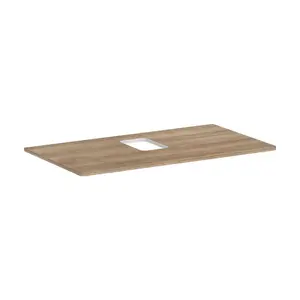 Hansgrohe Xelu Q - Doska pod umývadlo 98x55 cm, výrez uprostred, prírodný dub 54121230