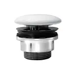 Sapho GSI Příslušenství - Neuzavíratelná umyvadlová výpusť, mosaz/keramická zátka, bílá PVC11