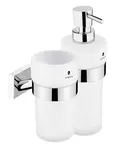 Nimco Keira - Dávkovač mydla a pohárik s držiakom, matné sklo/chróm KE 2205831W-T-26