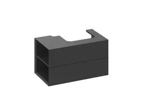 Ravak Lite - Umývadlová skrinka 80x45x43 cm, 2 zásuvky, matná čierna X000001874