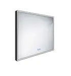 Nimco Zrcadla - Zrcadlo s LED osvětlením, 80x70 cm, dotykový senzor, matná černá ZPC 13003VX-90