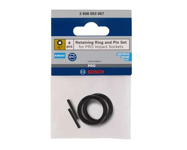 Bosch Příslušenství - Sada pojistného kroužku a kolíku pro nástrčnou hlavici, 4 ks 2608003067