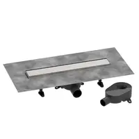 Hansgrohe RainDrain Go - Sprchový žlab 50 cm s oboustranným roštem, pro vložení dlažby, kartáčovaná nerezová ocel 56270800