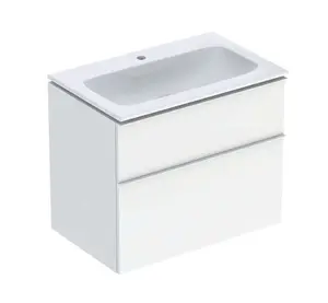 Geberit iCon - Skrinka s umývadlom, 8x5x6 cm, 2 zásuvky, KeraTect, lesklá biela 502.332.01.1