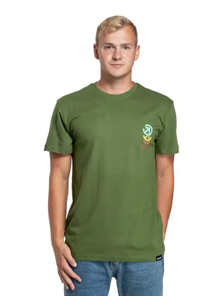Meatfly pánské tričko Phase Olive | Zelená | Velikost M | 100% bavlna