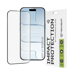 Techsuit 111D Tvrzené sklo, iPhone Air, černé