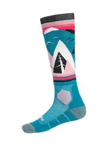 Meatfly sNB & SKI ponožky Leeway Pink Mountains | Růžová | Velikost M