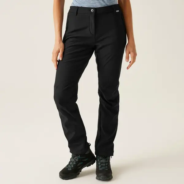 Dámské softshellové kalhoty regatta geo softshell ii - prodloužená délka černá 34