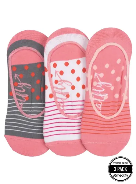 Meatfly ponožky Low Socks Triple Pack Pink Stripe | Růžová | Velikost One Size