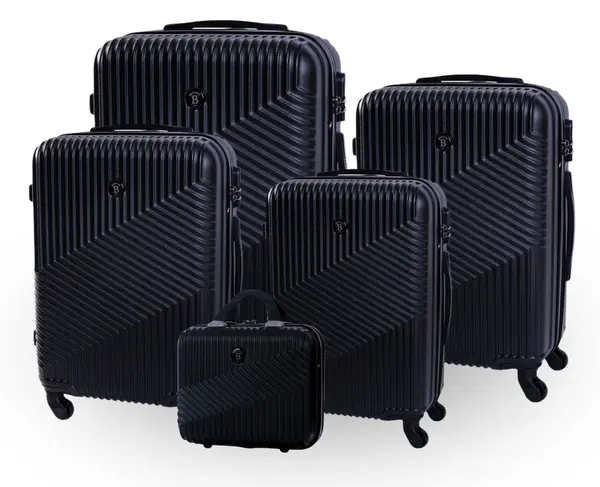 Cestovní kufr bertoo milano - černý set 5v1