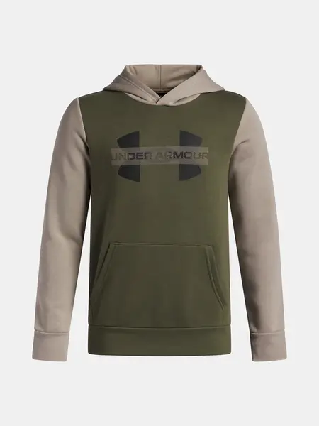 Chlapecká mikina Under Armour UA Rival Flc Cblck Grphc HD-GRN - Kluci